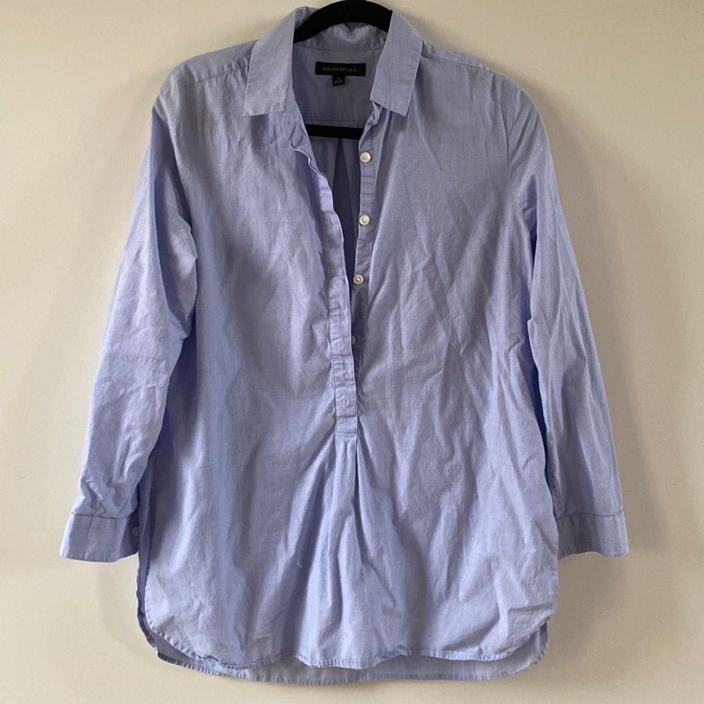 Blue 1/4 Button Shirt